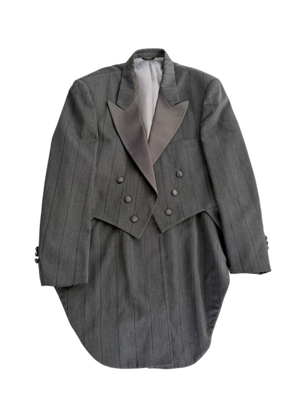 VTG Christian Dior Monsieur Tailcoat Grey Tuxedo Jacket Mens 43S